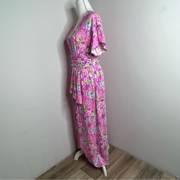 Lilly Pulitzer Anchorage Faux Wrap Floral Midi Dress Size M - Picture 9 of 13